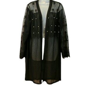 Forgotten Grace Black Lingerie Lace Robe LG